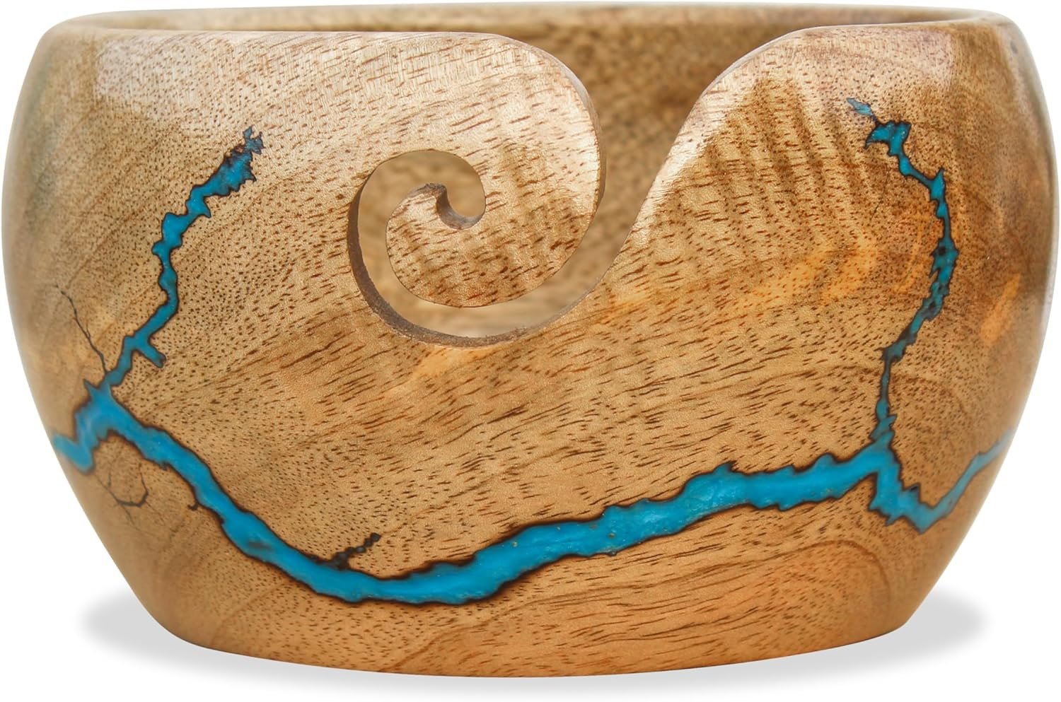 wooden yarn bowls for crocheting | yarn holder for crocheting | crochet yarn bowl | knitting bowl | large crochet bowls for yarn (Size-(7*4) inch)