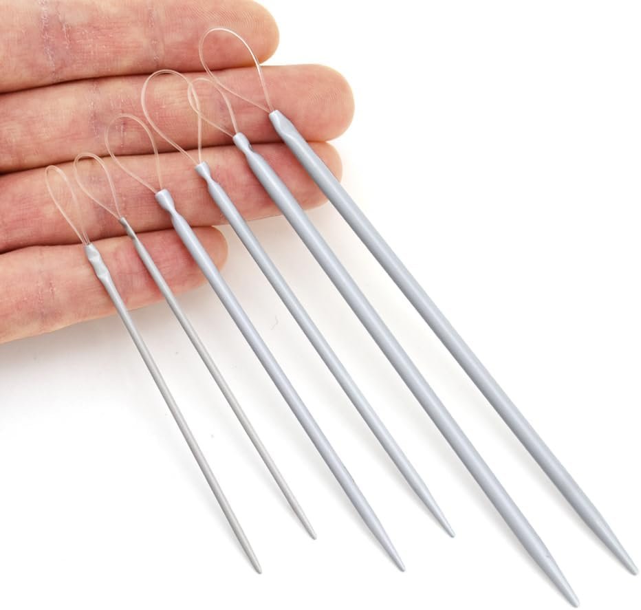 Acoeitl 6 Pcs 3 Size Aluminum Blunt Yarn Needles Large Eye Wool Needles for Yarn Crochet Weaving Darning Tapestry Needle for Beginners Sewing Needles Stitches (5.1 in,4 in,2.8 in)