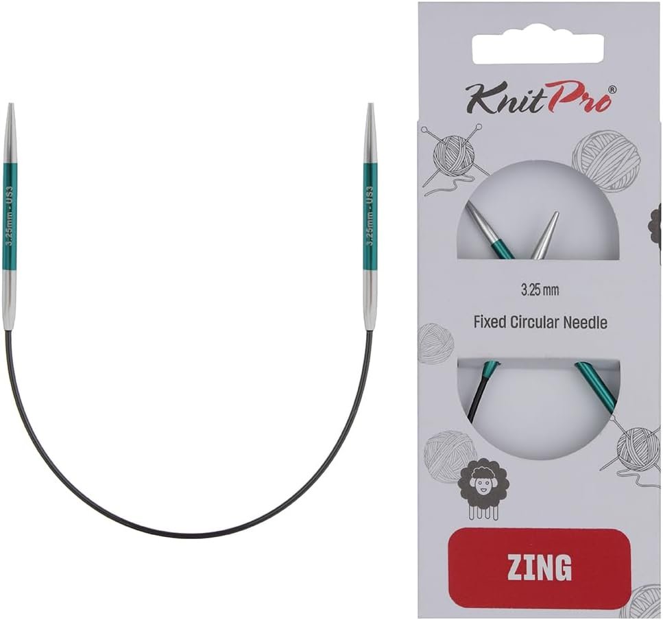 KnitPro Zing Fixed Circular Needles 9″ (22.5cm) | US Size 3 (3.25mm)