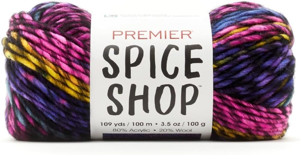Premier Yarns Spice Shop, Super Bulky Yarn for Crocheting and Knitting, Made of 80% Acrylic and 20% Wool, Soft Yarn, Saffron, 3.5 oz, 109 Yards