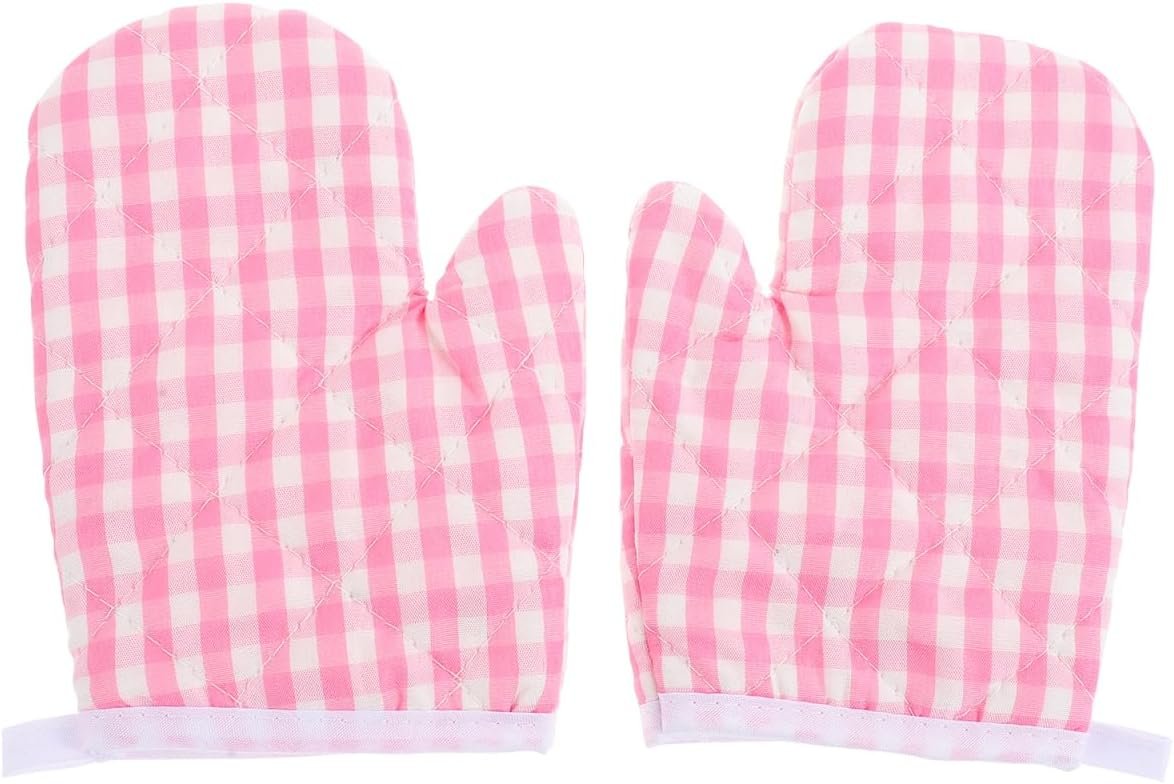 KICHOUSE 2 Pcs Kids Oven Mitts Gloves for Cooking Baking Safe Microwave Oven Mitts for Children Fun Colorful Kitchen Gloves