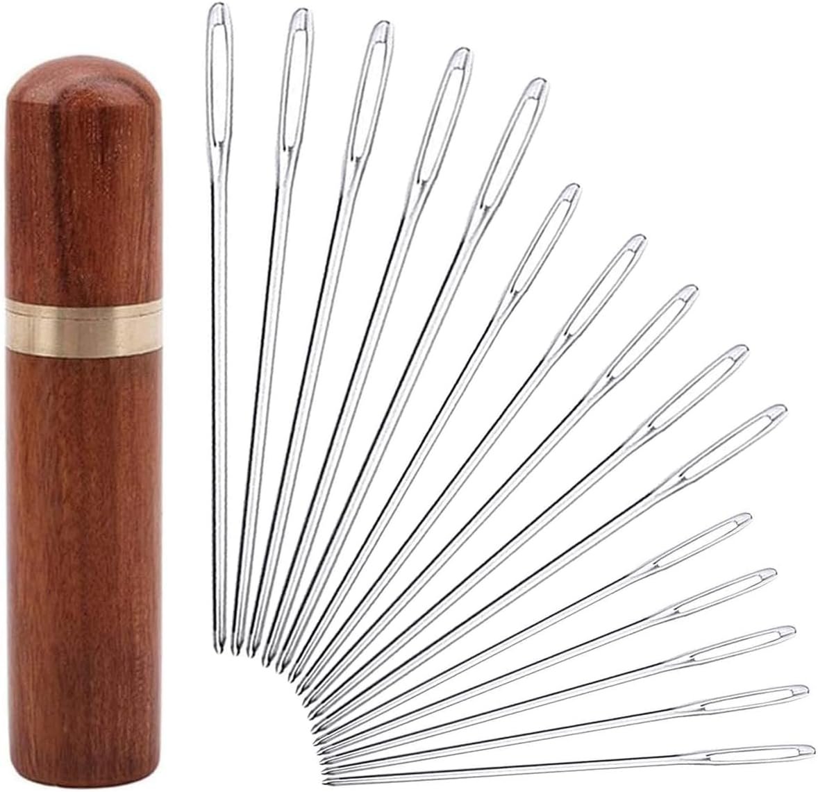 YKLbpd Large Eye Blunt Needles,15 Pieces Stainless Steel darning Needles for Yarn，Yarn Knitting Needles, Knitting and Crochet Supplies