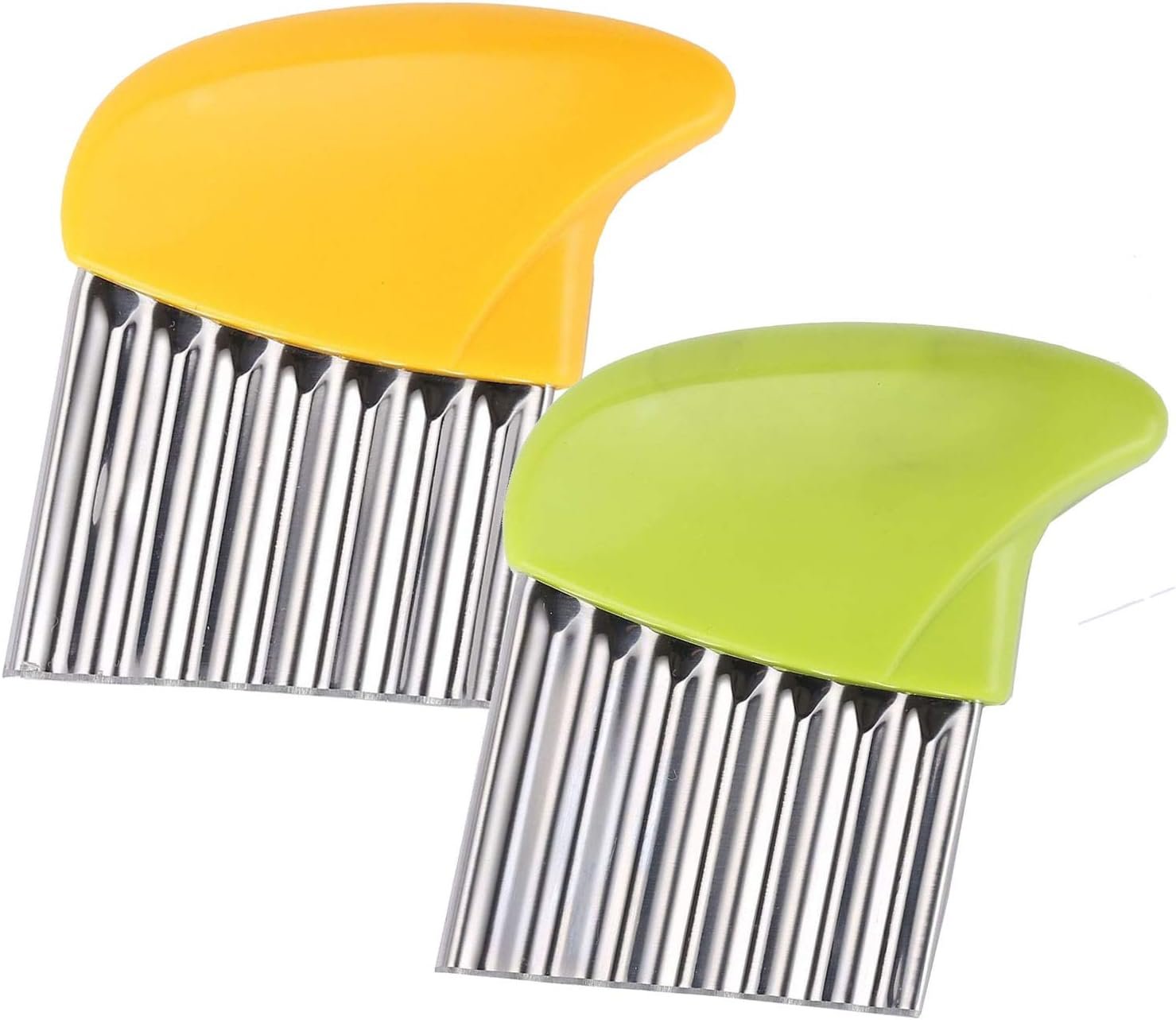 Crinkle-Cutter for Veggies-Salad-Chopper Knife 2Pcs Stainless-Steel-Blade Wavy
