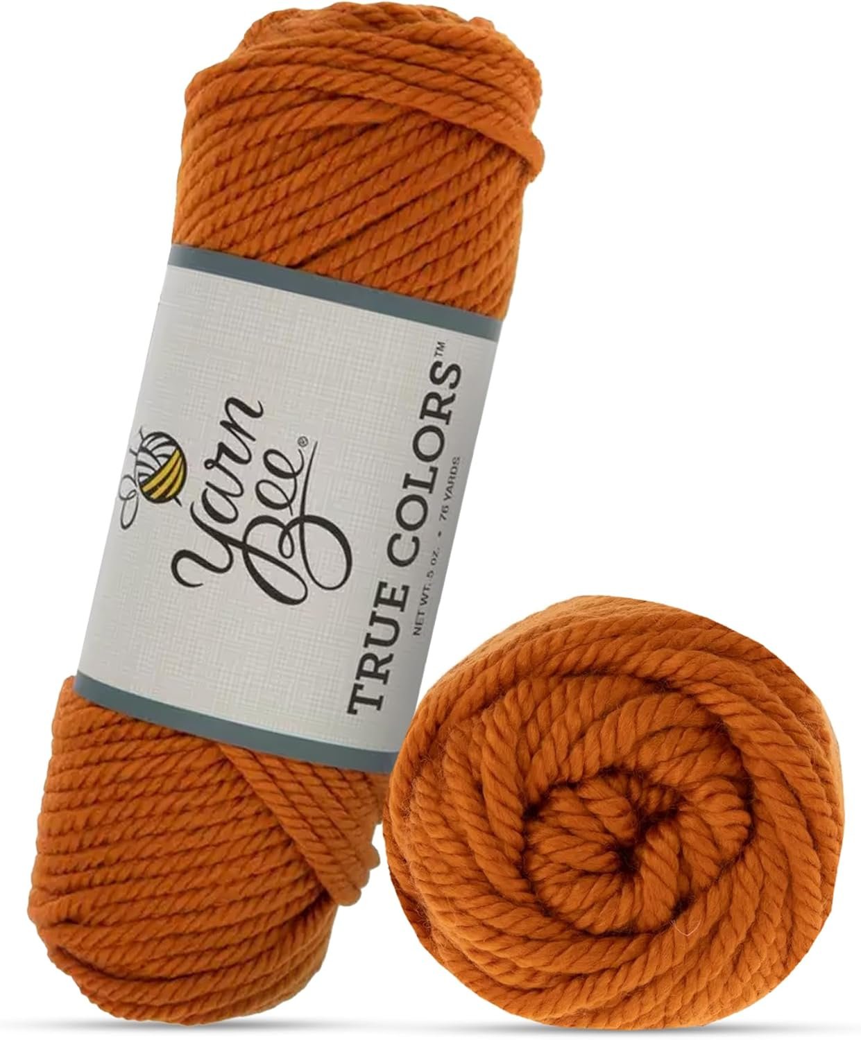 Hobby Lobby Yarn Bee Super Bulky Yarn for Crocheting & Knitting – Soft Yarn Skein – 76 Yards of 100% Acrylic Yarn for Crocheting Blankets, Hats, & More – DIY Handcrafting Accessories, Pumpkin