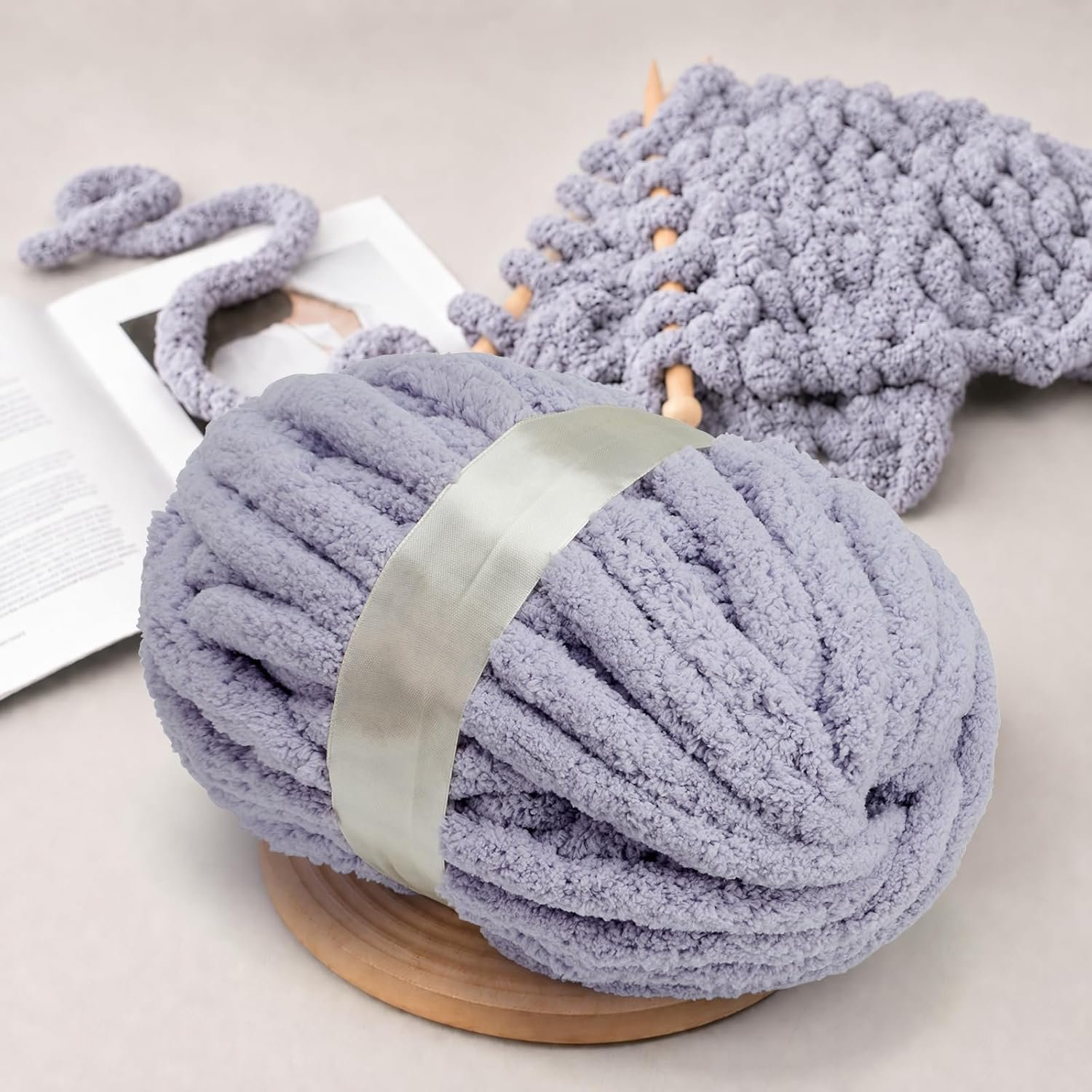 Chunky Yarn for Hand Knitting,Blanket Fluffy Jumbo 0.79inch Thick Chunky Yarns for Crocheting 0.55 LB