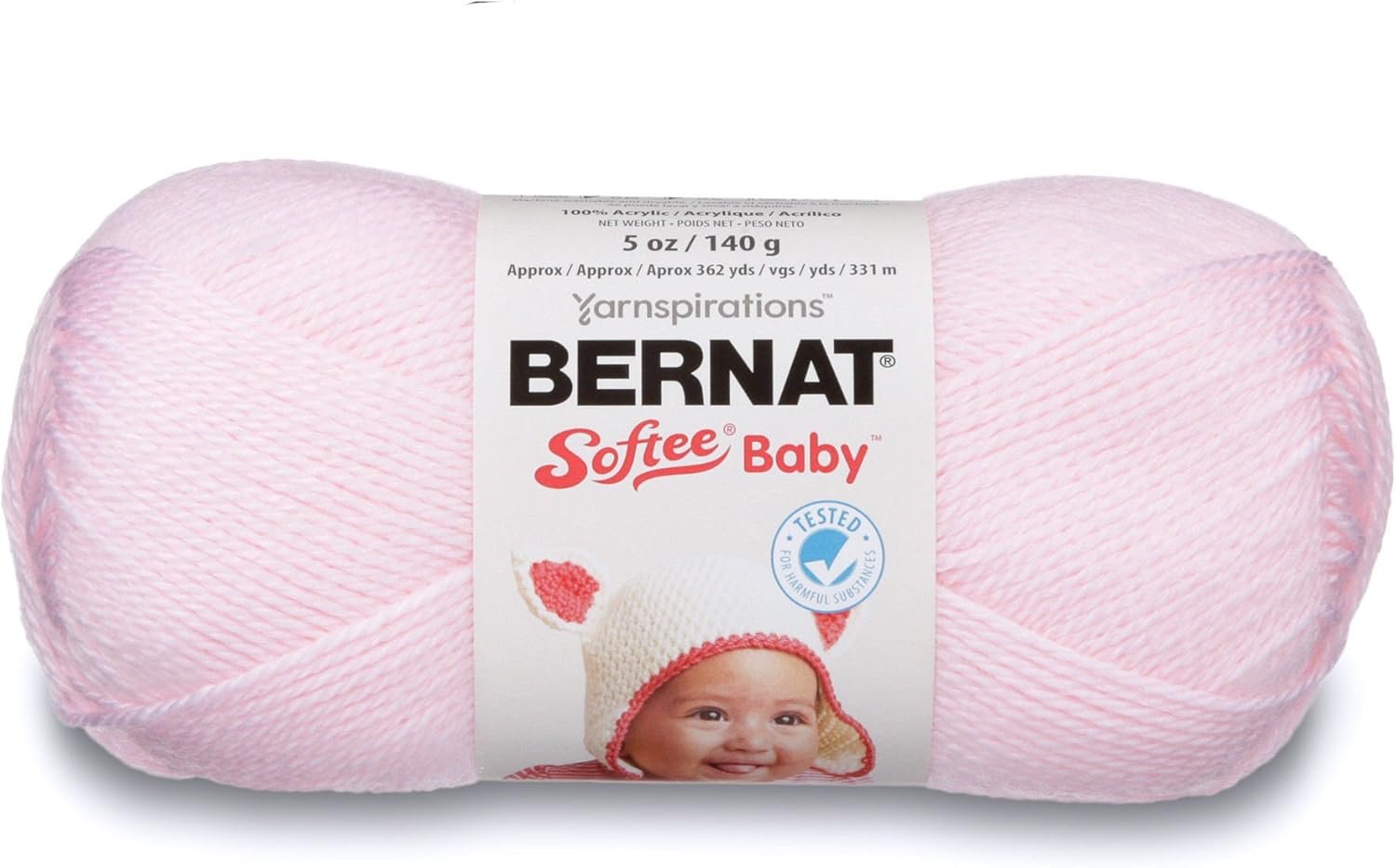 Bernat Softee Baby Yarn, 5 oz, Pink, 1 Ball