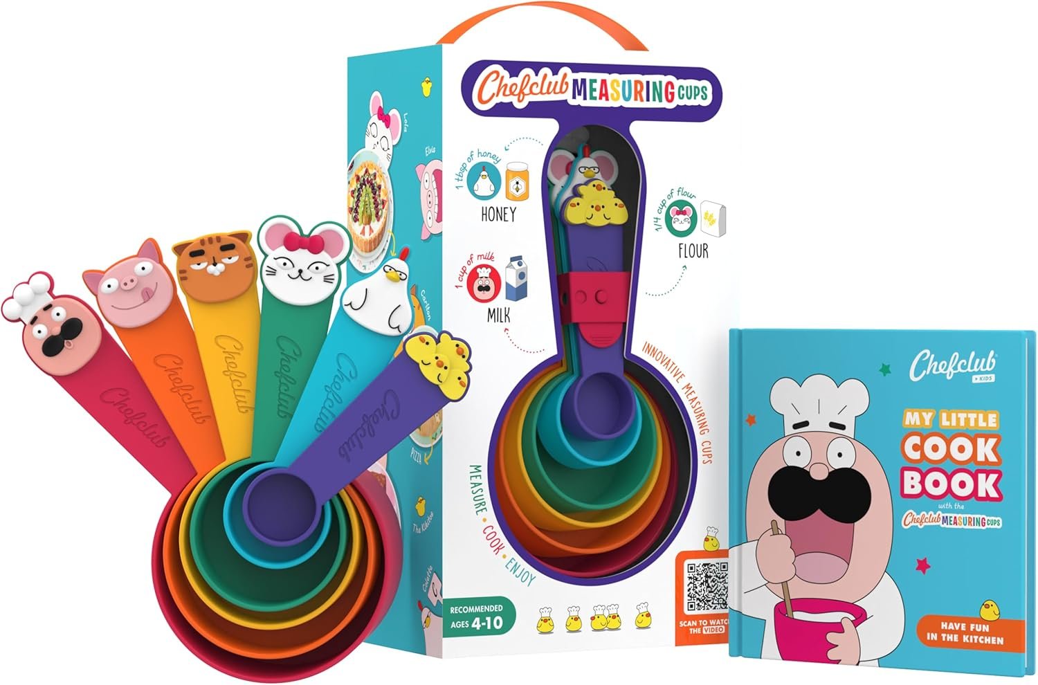 Chefclub Kids – Children Measuring Cups – Kitchen Utensils for Children – Easy measurement instruments for cooking