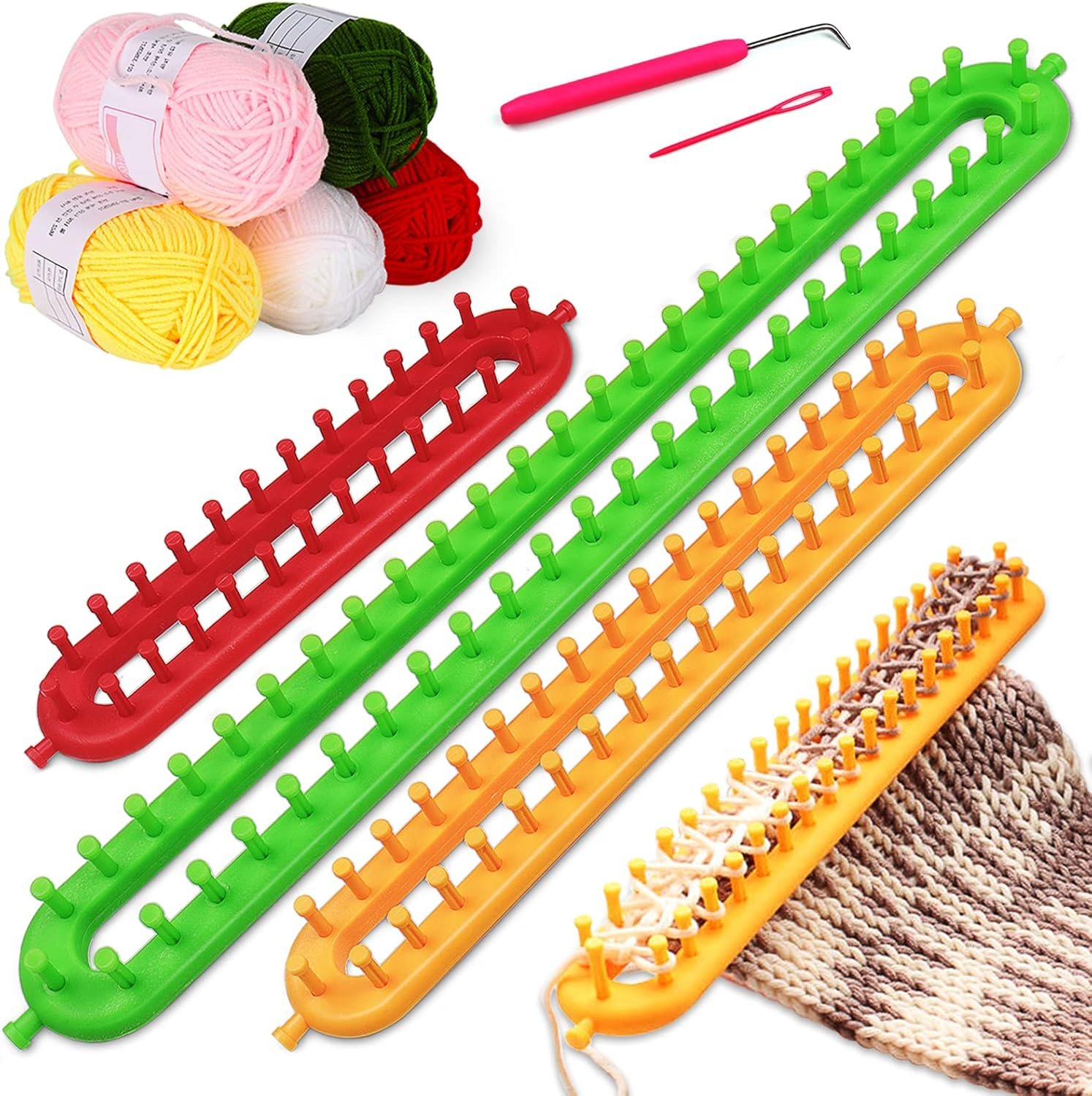 Coopay Knitting Loom Kit for Beginners, 3 Size Loom Knittings for Scarf Blanket Shawl