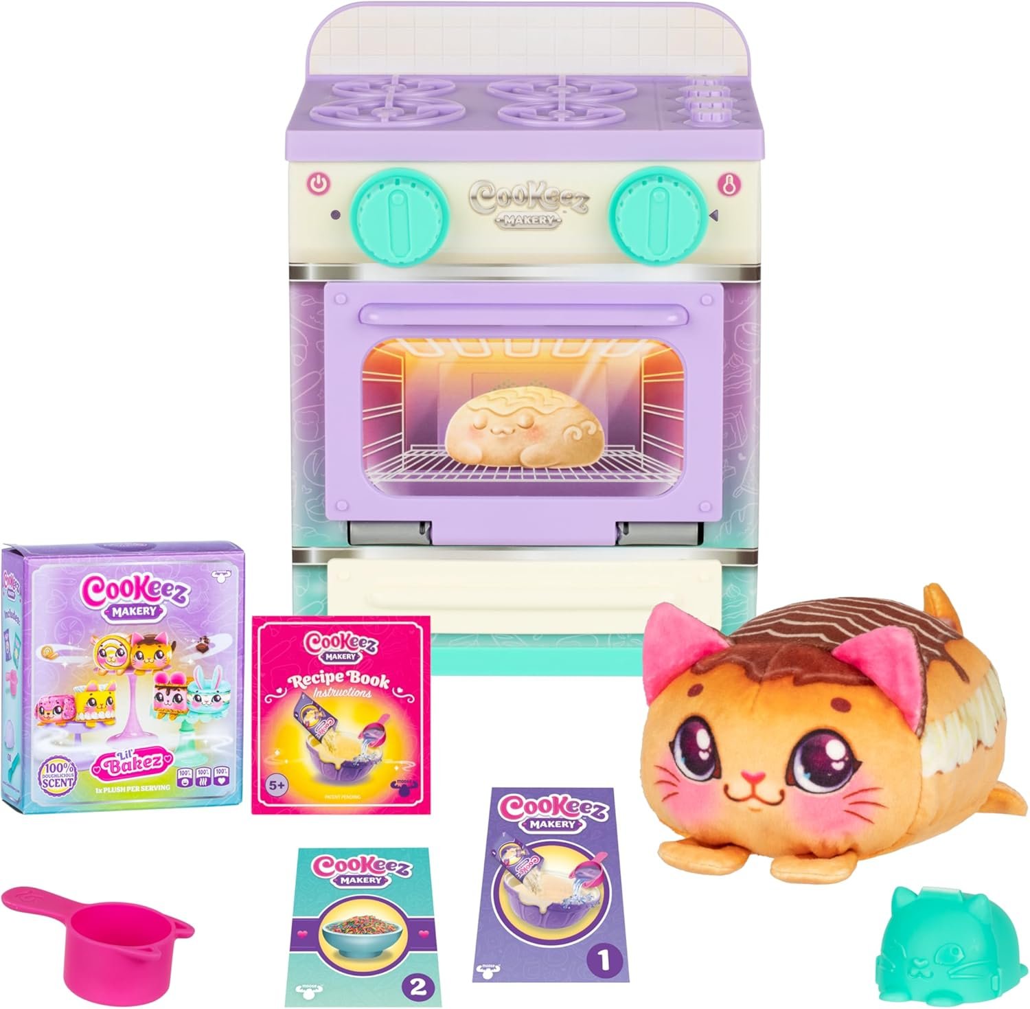 Cookeez Makery Lil’ Bakez Oven, Mix The Dough and Make A Scented Surprise Pet in The Form of A Deliciously Scented Plush Toy (Non-Electronic), Bake and Collect – Styles May Vary