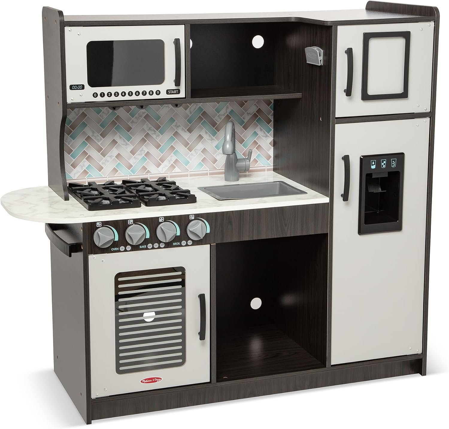 Melissa & Doug Wooden Chef’s Kitchen Set for Kids with Play Kitchen Accessories & “Ice” Cube Dispenser, Preschool Learning Toys for Girls & Boys 3+ – FSC Certified