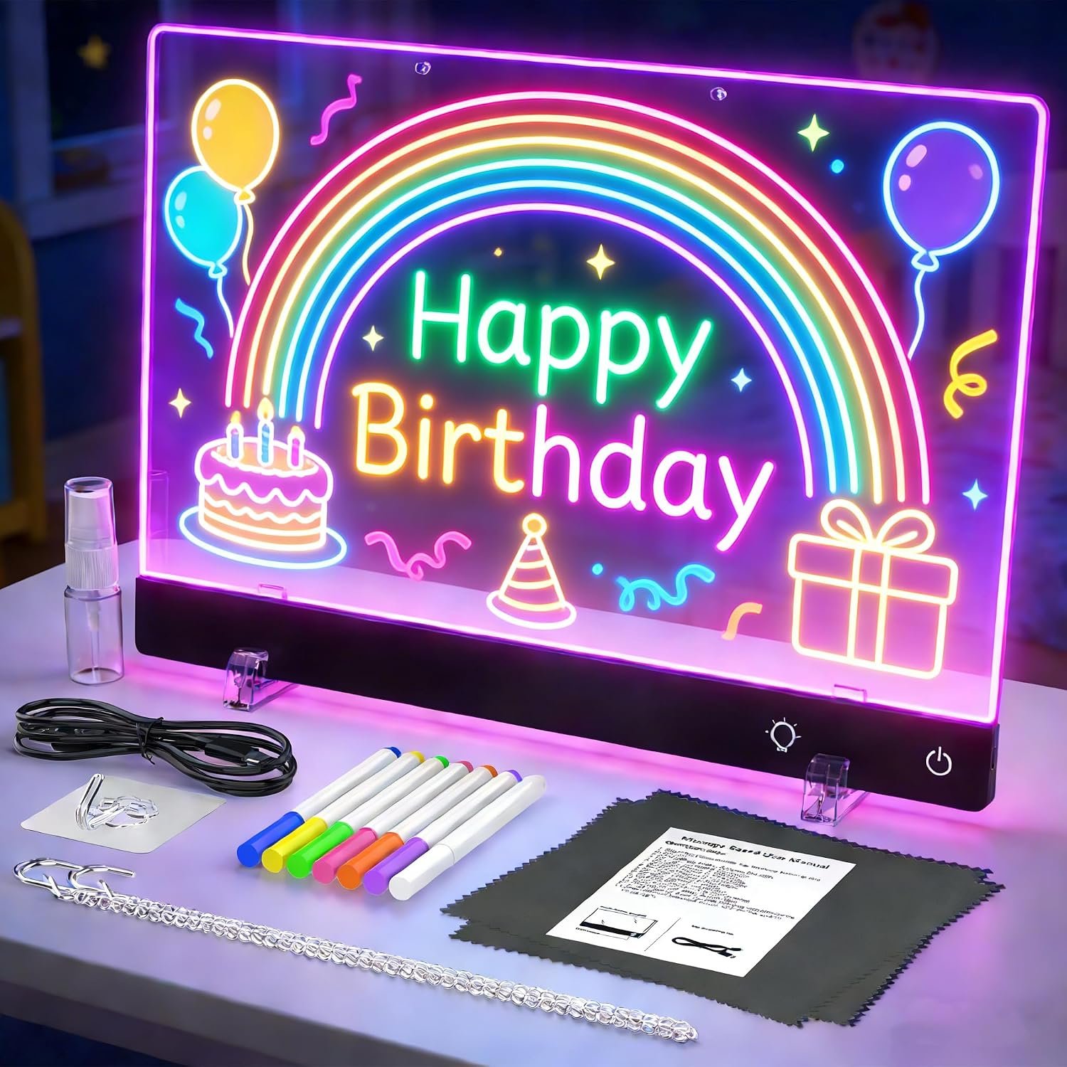 16” Rechargeable LED Drawing Board for Kids, Light Up Drawing Tablet for Girls Boys, Cordless Drawing Pad Arts Crafts for Kids Ages 8-12, Easter Birthday Gifts for 5 6 7 8 Year Old Girls