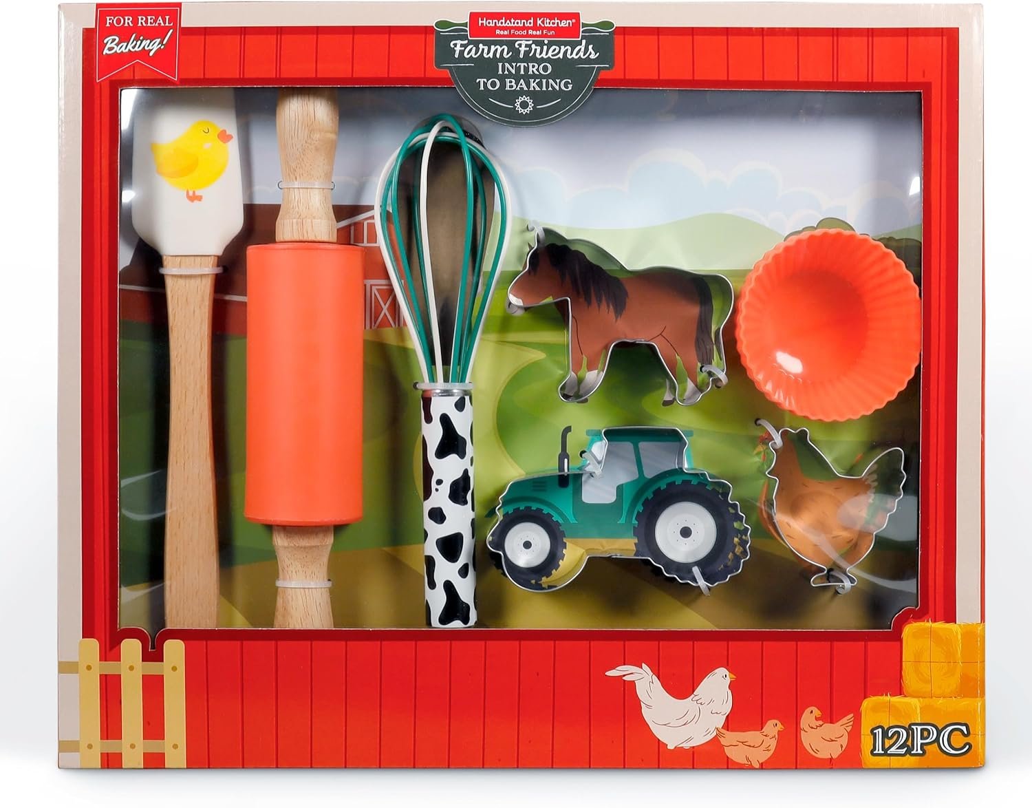 Handstand Kitchen Farm Kids Learn to Bake Set – 12 Pieces, Barnyard Fun