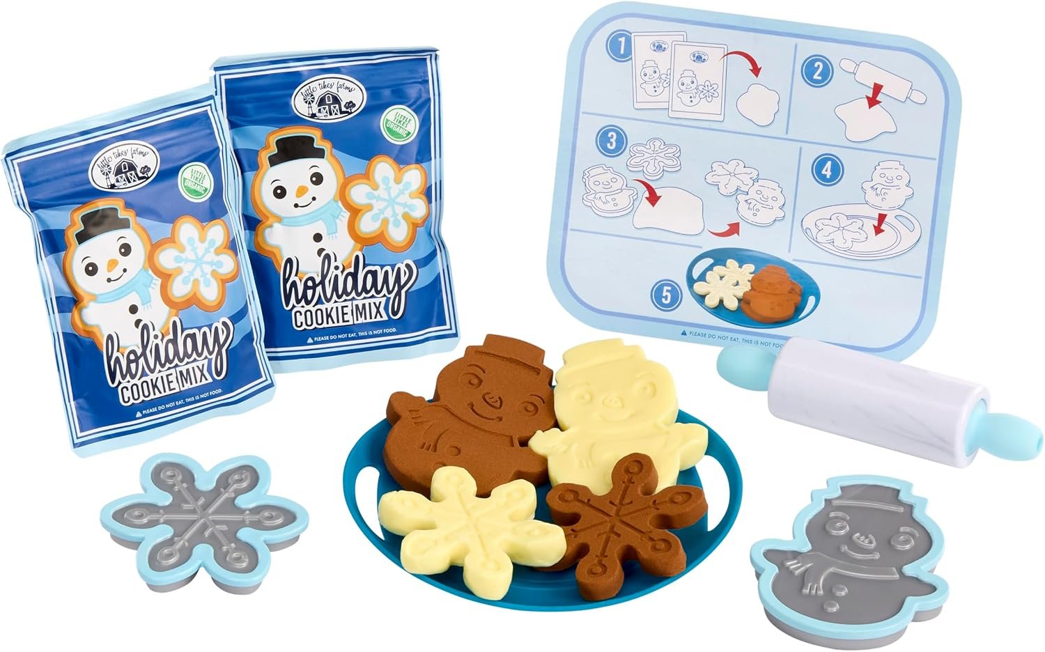Little Tikes Creative Chefs Holiday Cookies Kit with 6 Accessories, Pretend Play Cooking Set, for Boys and Girls Ages 3+ Years