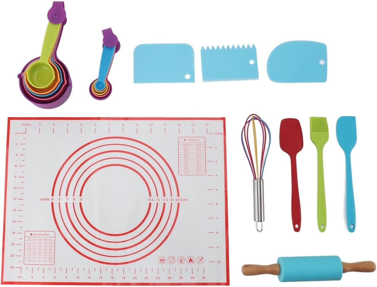 19PCS Silicone Kids Baking Set, Convenient Versatile Baking Utensils Set, Bakings Cooking Sets for Girls and Boys